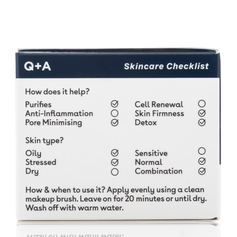 Q+A Activated Charcoal Face Mask 50g - Image 3