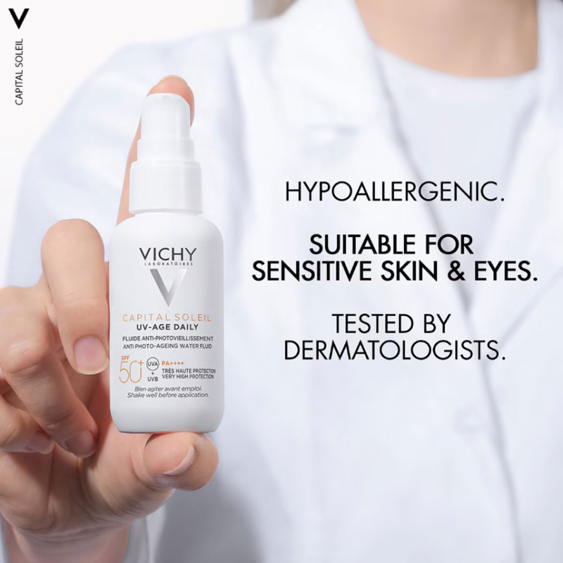 Vichy Capital Soleil UV Age Daily SPF 50+ Invisible Sun Cream with Niacinamide 40ml - Image 5