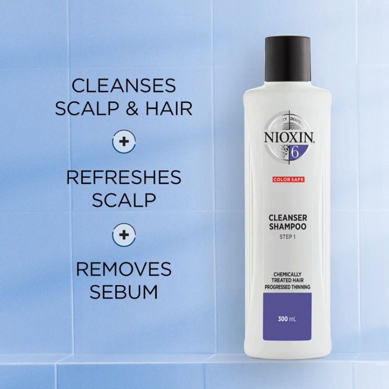 NIOXIN 3-Part System 6 Cleanser Shampoo for Chemically Treated Hair with Progressed Thinning 1000ml - Image 2