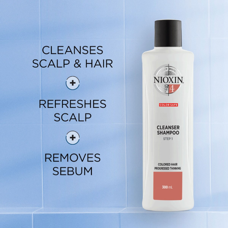 NIOXIN 3-Part System 4 Cleanser Shampoo for Coloured Hair with Progressed Thinning 1000ml - Image 2