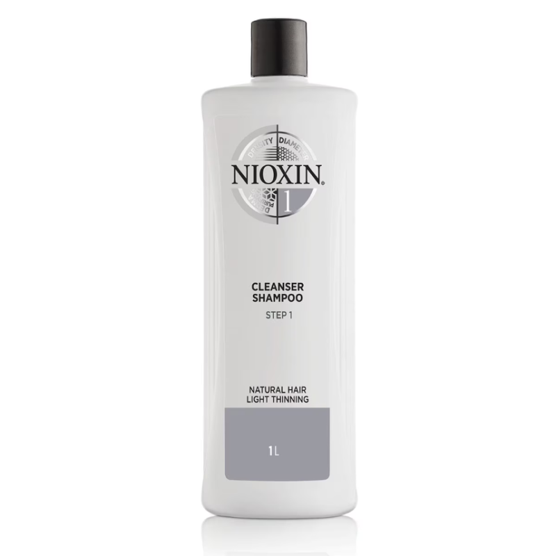 NIOXIN 3-Part System 1 Cleanser Shampoo for Natural Hair with Light Thinning 1000ml