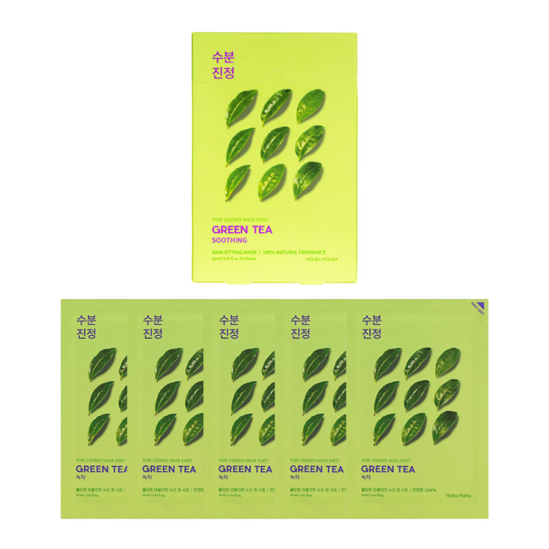 Holika Holika Pure Essence Mask Sheet Green Tea x 5 - Image 2