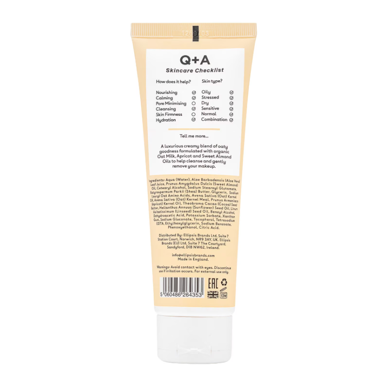 Q+A Oat Milk Cream Cleanser 125ml - Image 2