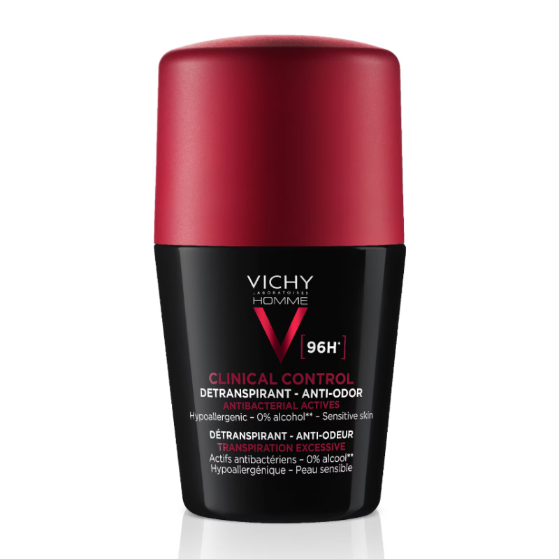 Vichy Men's Clinical Control 96HR Protection Anti-Perspirant Roll On Deodorant 50ml