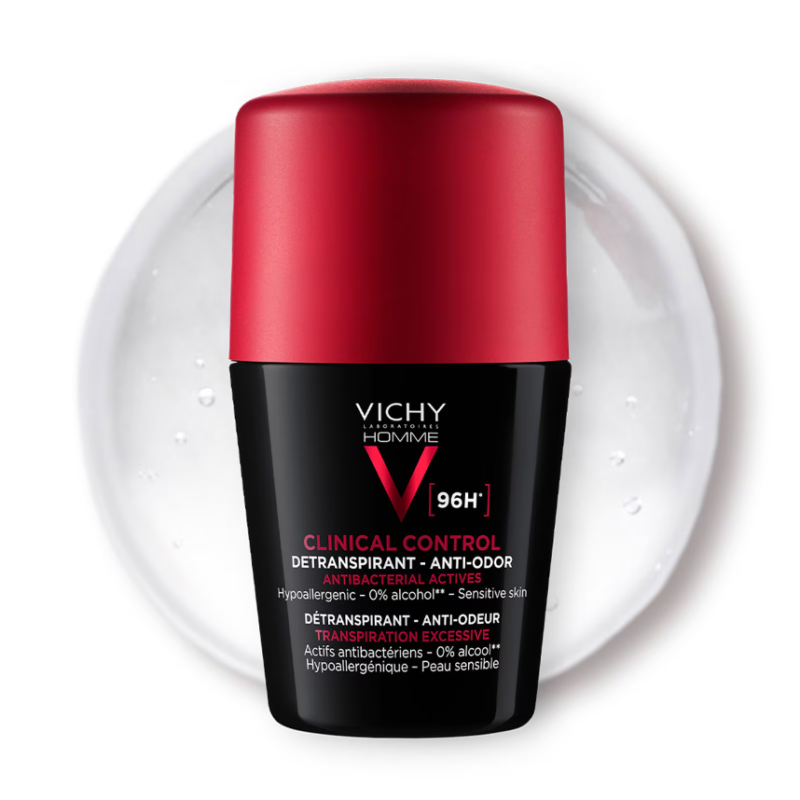 Vichy Men's Clinical Control 96HR Protection Anti-Perspirant Roll On Deodorant 50ml - Image 4