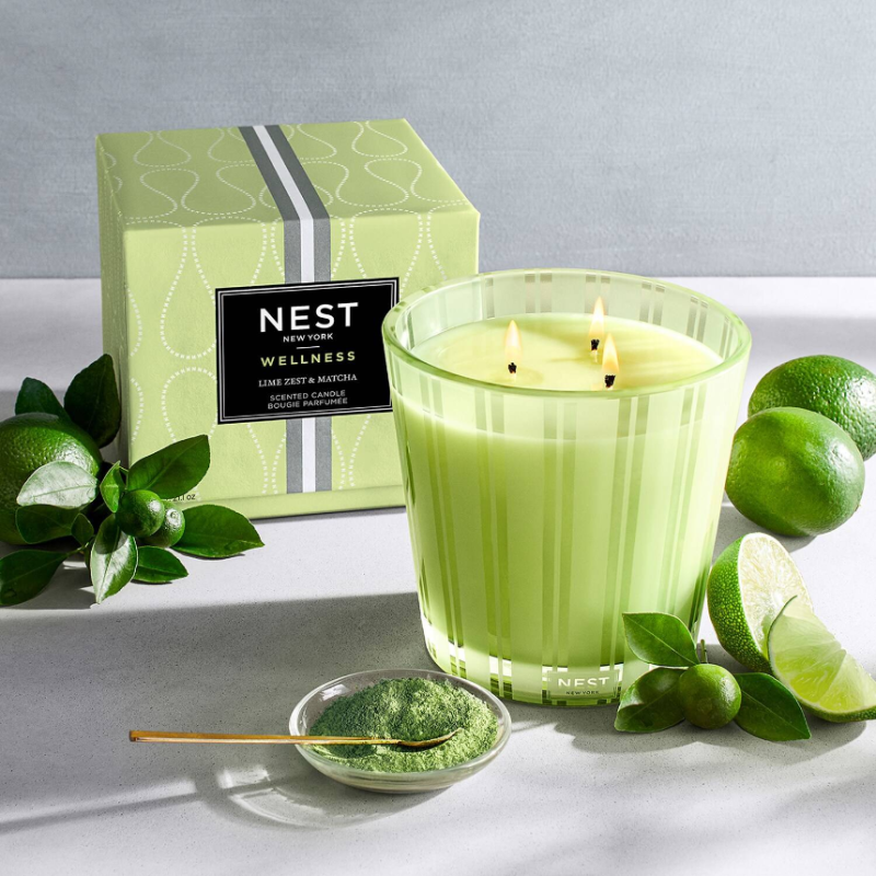 NEST New York Lime Zest & Matcha 3-Wick Candle 600g - Image 4
