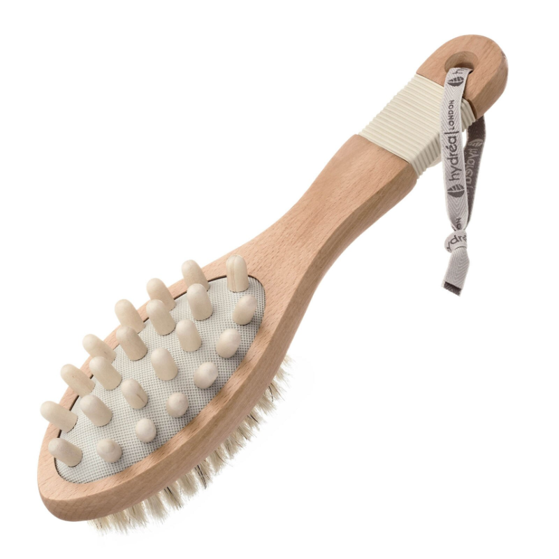 Hydrea London Combination Bath & Massage Brush with Wooden Pegs & Natural Bristles - Image 2