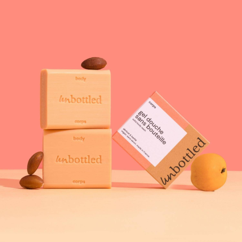 UNBOTTLED Solid Shower Gel Apricot & Shea Butter 110g - Image 2