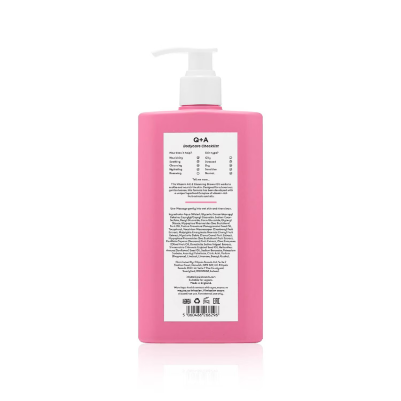 Q+A Vitamin A.C.E Cleansing Shower Oil 250ml - Image 2