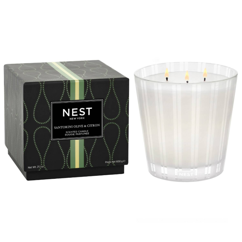 NEST New York Santorini Olive & Citron 3-Wick Candle 600g - Image 2