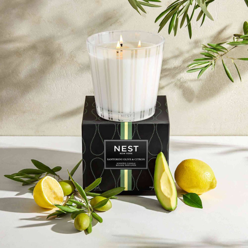 NEST New York Santorini Olive & Citron 3-Wick Candle 600g - Image 3