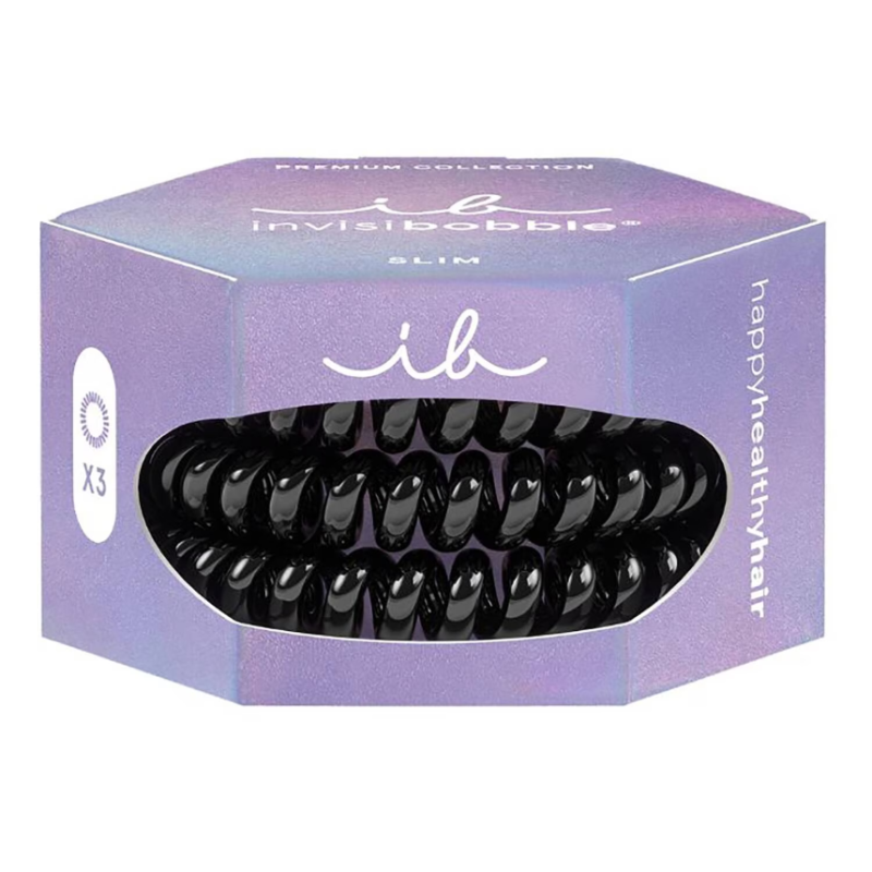 INVISIBOBBLE Slim Premium True Black Hair Scrunchies Set