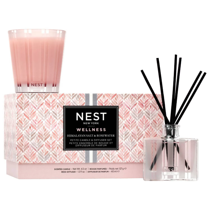 NEST New York Himalayan Salt & Rosewater Petite Candle & Petite Reed Diffuser Set - Image 2