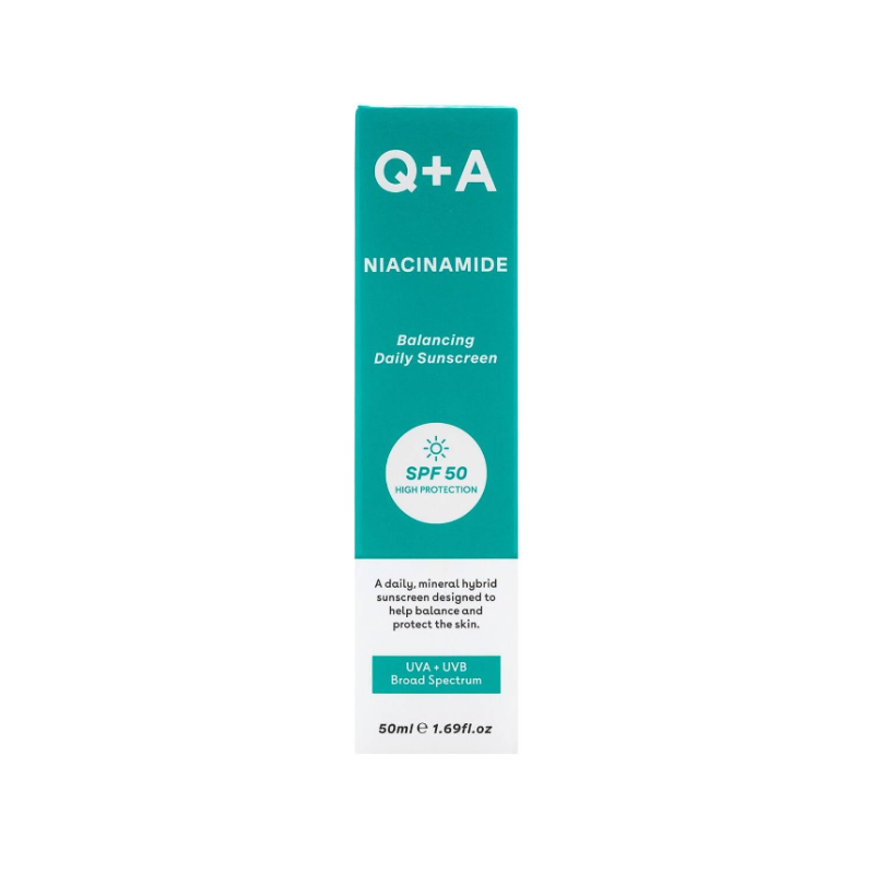 Q+A Niacinamide SPF50 Balancing Facial Sunscreen 50ml - Image 4