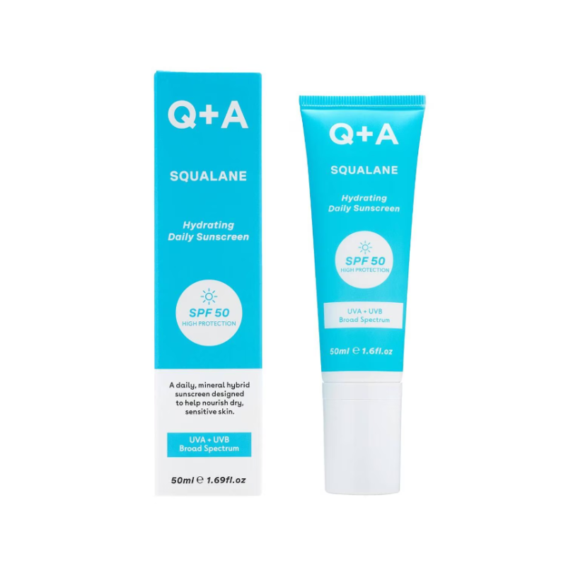 Q+A Squalane SPF50 Hydrating Facial Sunscreen 50ml - Image 2