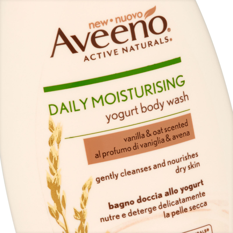 Aveeno Daily Moisturising Yogurt Body Wash Vanilla & Oat Scented Normal to Dry Skin 300ml - Image 3