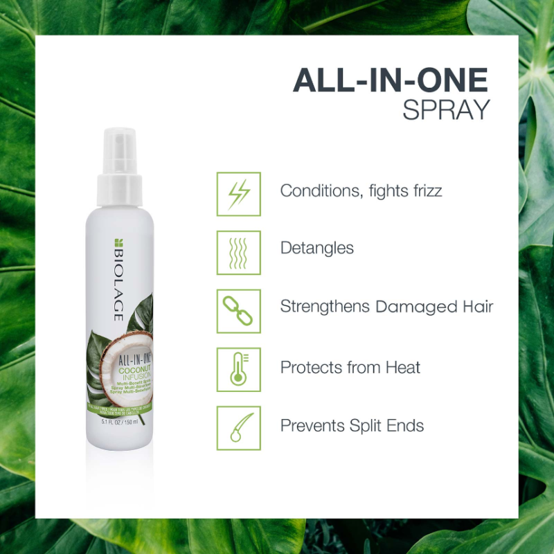 Biolage All-In-One Coconut Infusion Leave-In Spray for All Hair Types 150ml - Image 3