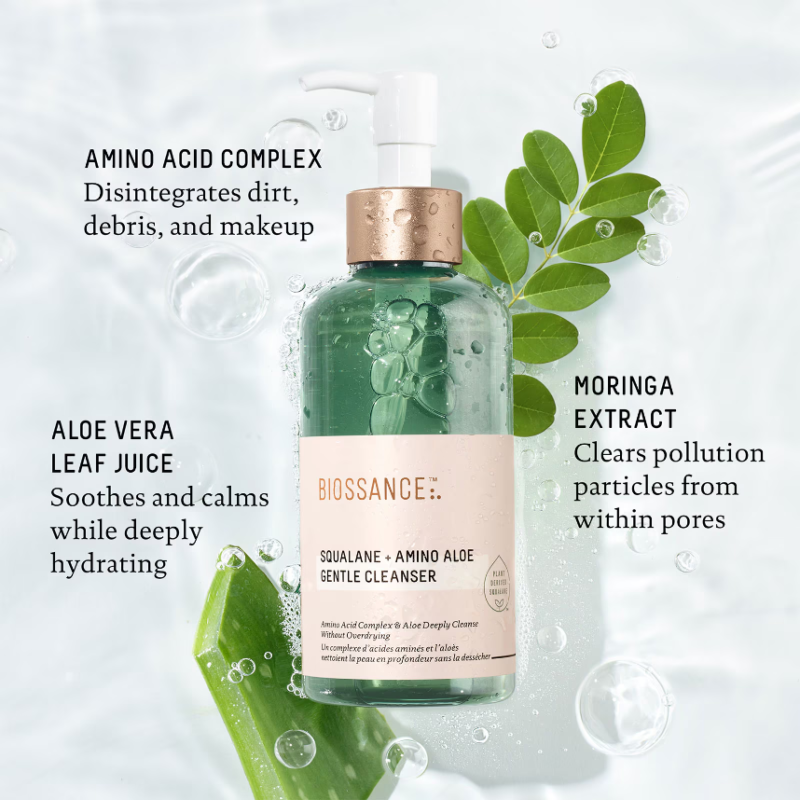 BIOSSANCE Squalane + Amino Aloe Gentle Cleanser 200ml - Image 4