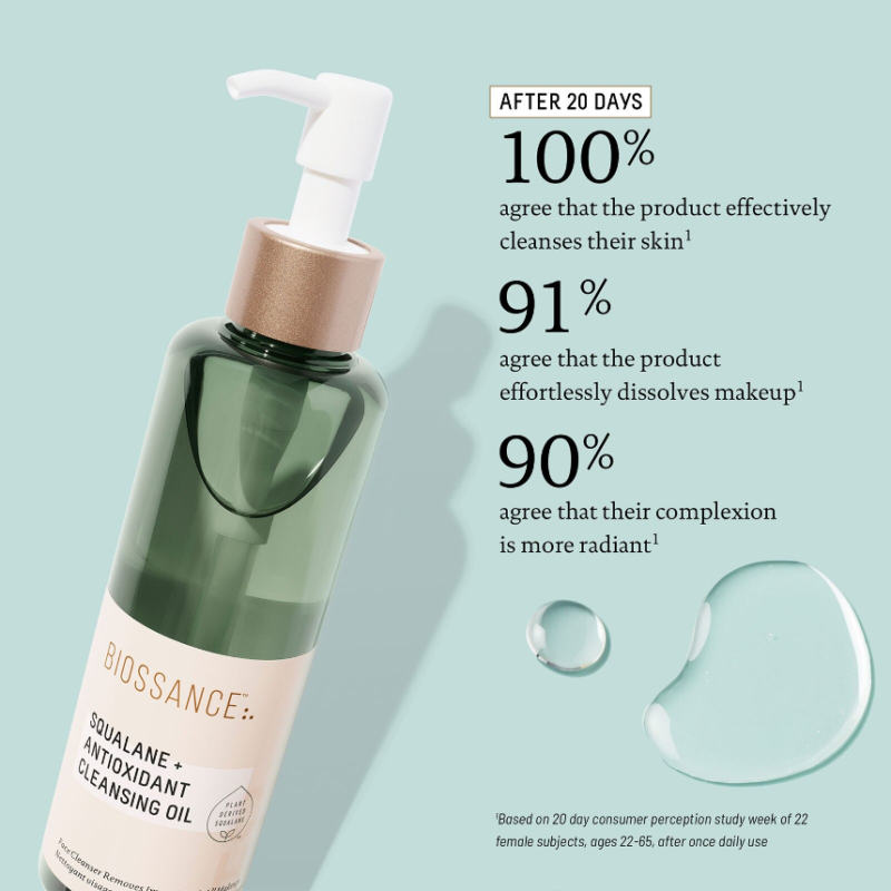 BIOSSANCE Squalane + Antioxidant Cleansing Oil 200ml - Image 4