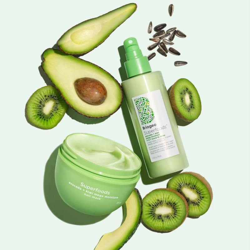 Briogeo Superfoods™ Avocado + Kiwi Mega Moisture 3-in-1 Leave-In Conditioner, Detangler + UV Protection Spray 170ml - Image 4