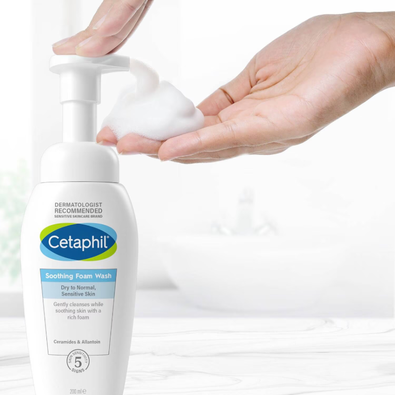 CETAPHIL Soothing Foam Wash for Dry to Normal Sensitive Skin 200ml - Image 2