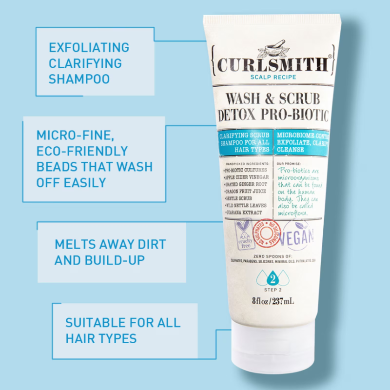 Curlsmith Scalp Wash & Scrub Detox Pro-Biotic 237ml - Image 3