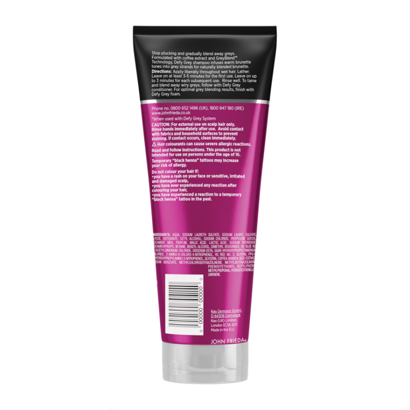 John Frieda Defy Grey Brunette Blending Shampoo 250ml - Image 2