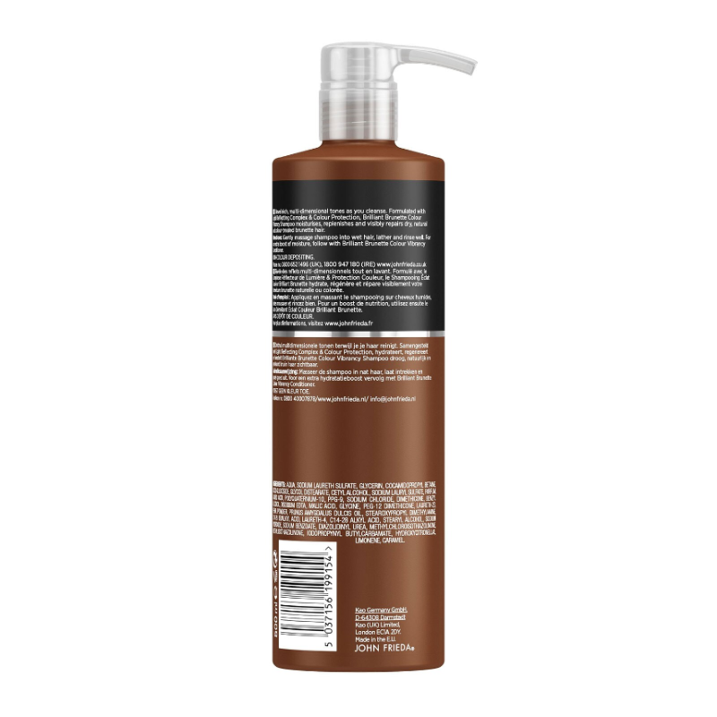 John Frieda Brilliant Brunette Colour Protecting Shampoo 500ml - Image 2