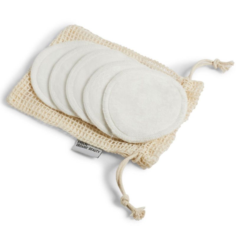Evolve Beauty Bamboo Reusable Makeup Remover Pads x 5 - Image 2