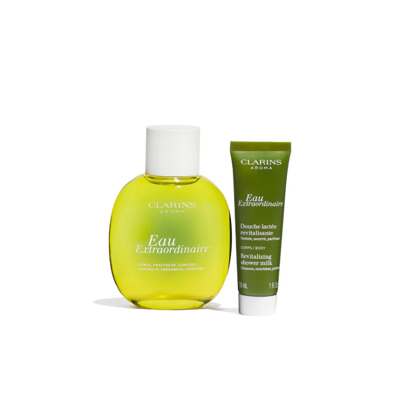 CLARINS Eau Extraordinaire Revitalising Ritual - Body Care Set 100 ml + 30 ml + 1 piece - Image 2
