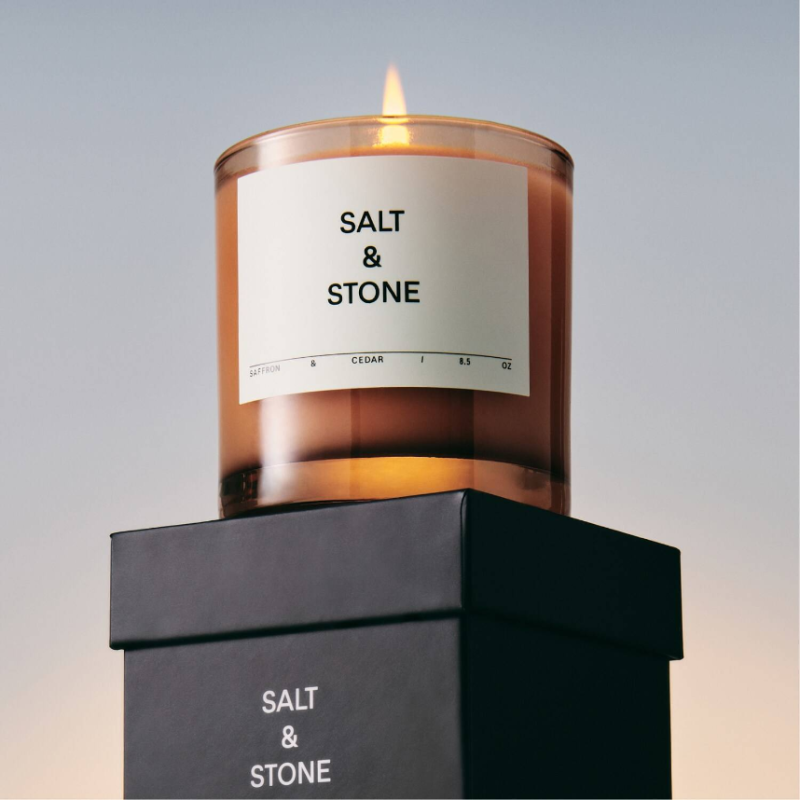 SALT AND STONE Black Rose & Oud Scented Candle 240g - Image 4