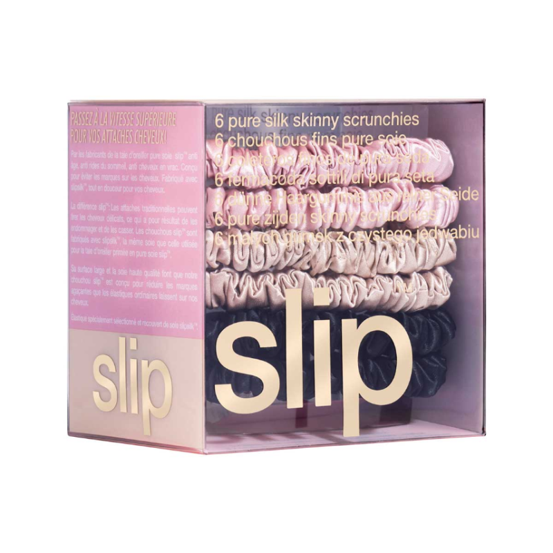 Slip® Silk Scrunchie Skinnies Pink, Caramel & Black 6 Pack - Image 3