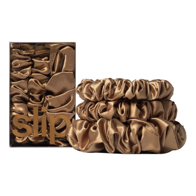 SLIP Pure Silk Back To Basics Assorted Scrunchie Copper Set