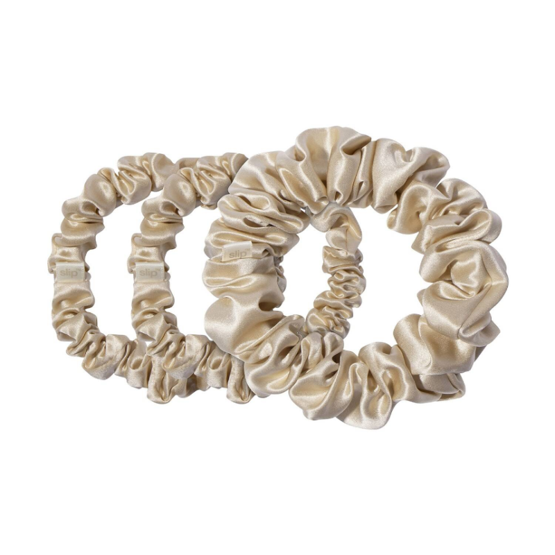 SLIP Back to Basics - Blonde Pure Silk Scrunchie Set 3 pieces - Image 2