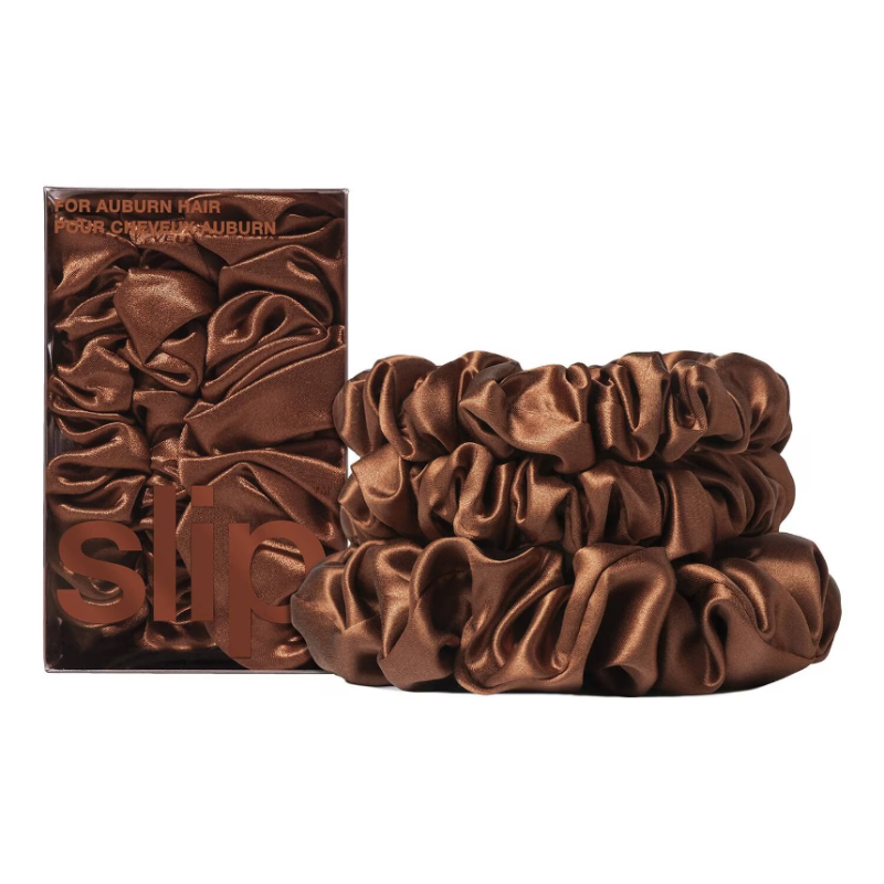 SLIP Pure Silk Back To Basics Assorted Scrunchie Auburn Set