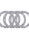 SLIP Pure Silk Skinny Scrunchies Silver x 4
