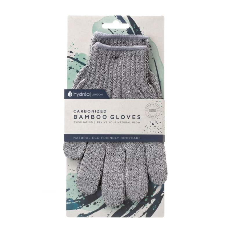 Hydréa London Bamboo Carbonised Exfoliating Shower Gloves