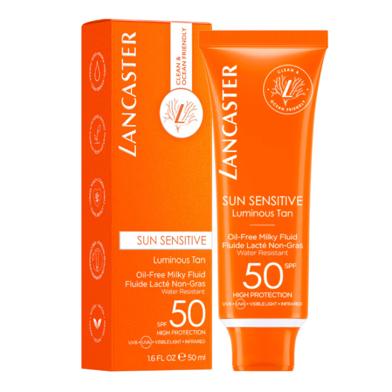 Lancaster Sun Sensitive Oil-Free Milky Face Fluid Sunscreen & Sun Protection Cream SPF50 50ml - Image 2