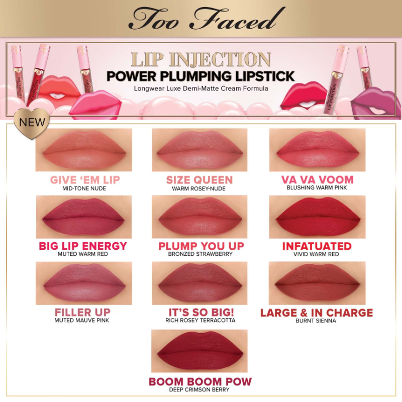 Too Faced Lip Injection Demi Matte Liquid Lipstick 3ml - Image 5