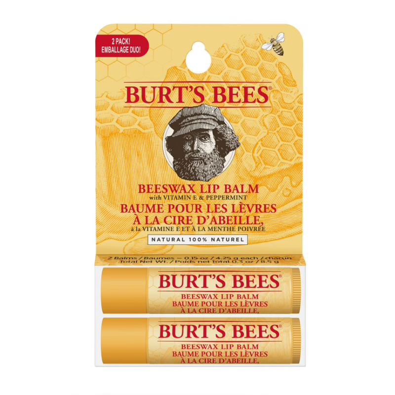 Burt's Bees® 100% Natural Origin Moisturising Beeswax Lip Balm Duo