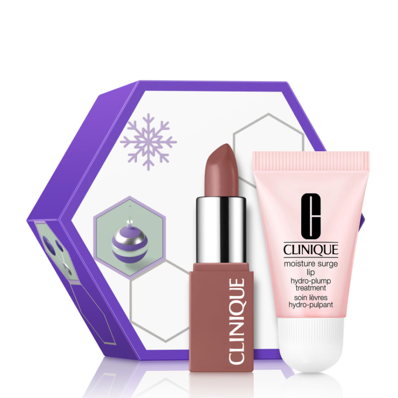 Clinique Lip Luxury Set: Lip Care & Lipstick Makeup Gift Set