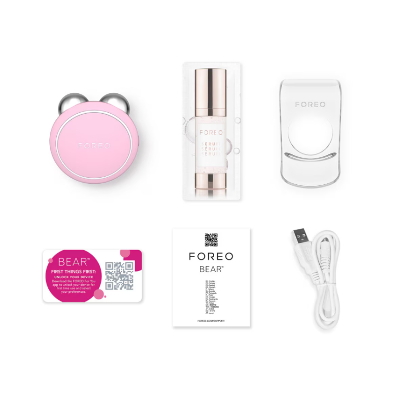 FOREO BEAR Facial Toning Device with 3 Microcurrent Intensities - Pearl Pink - USB Plug - Image 5