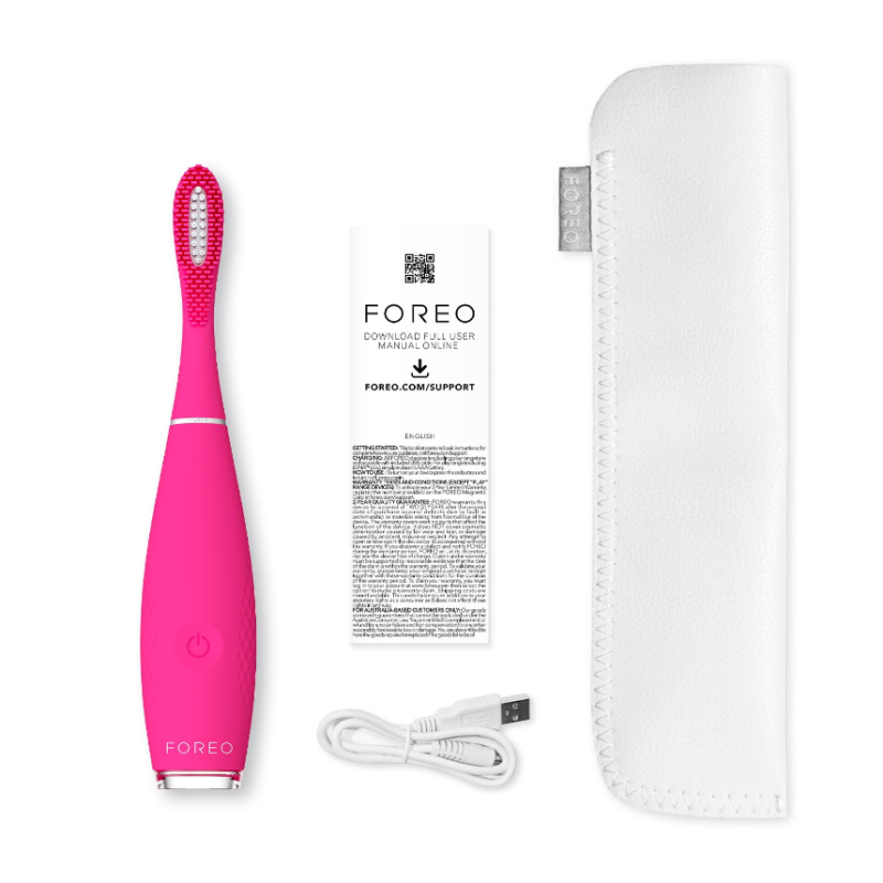 FOREO ISSA Mini 3 Ultra-Hygienic Silicone Sonic Toothbrush Wild Strawberry - Image 3