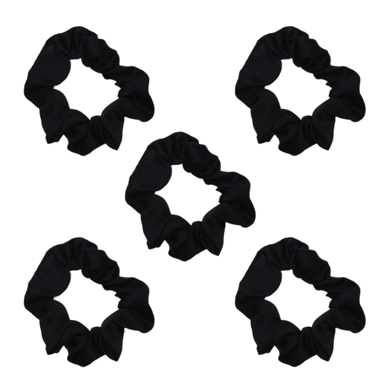 Kitsch Satin Sleep Scrunchies - Black x 5 - Image 4