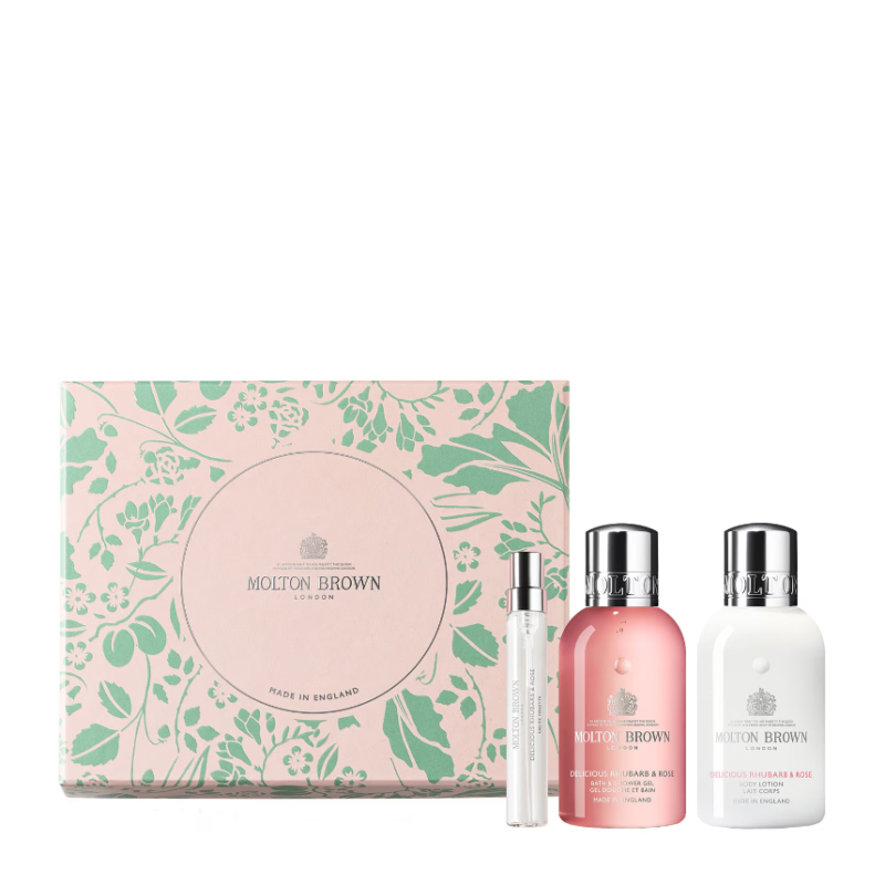 MOLTON BROWN Delicious Rhubarb & Rose Travel Gift Set