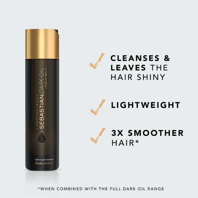 Sebastian Professional Dark Oil Lightweight Shampoo 250ml - Image 2