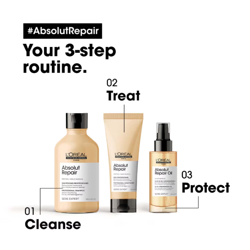 L'Oréal Professionnel Serie Expert Absolut Repair Gold Conditioner With Protein and Gold Quinoa 200ml - Image 5