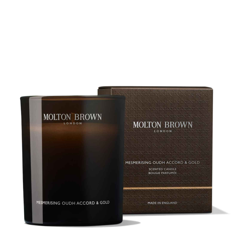 Molton Brown Mesmerising Oudh Accord & Gold Signature Scented Single Wick Candle 190g - Image 2